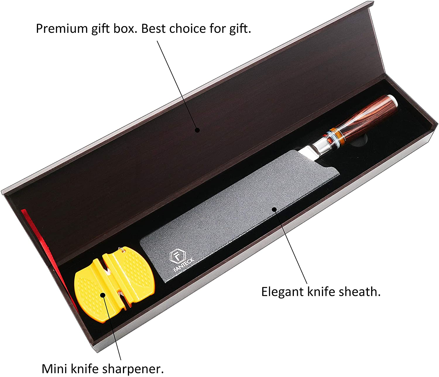 [8 Inch]Chef Knife,Fanteck Kitchen Knife VG10 Damascus Professional Sharp High Carbon Stainless Steel 67-Layer Meat Sushi Fruit Cutting Gyuto Chef Knife[Gift Box]Ergonomic Pakkawood Handle-Acrylic Rim