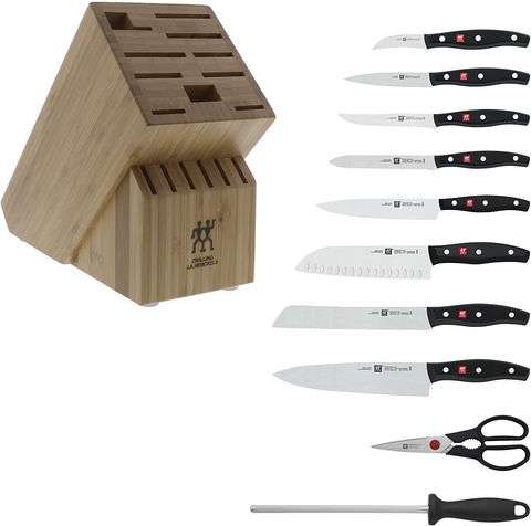 Image of ZWILLING Twin Signature 11-Pc Knife Block Set, Chef Knife, Bread Knife, Black