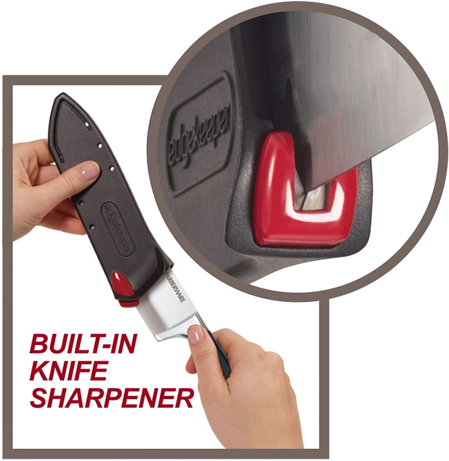 Farberware - 5173577 Farberware Edgekeeper 8 Inch Forged Triple Riveted Chef Knife with Self-Sharpening Sleeve, Black