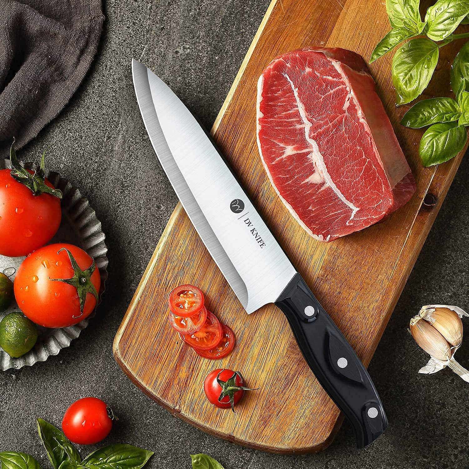 Chef Knife - Kitchen Knives, 8 Inch Chef'S Knife, 4 Inch Paring Knife, High Carbon Stainless Steel with Ergonomic Handle