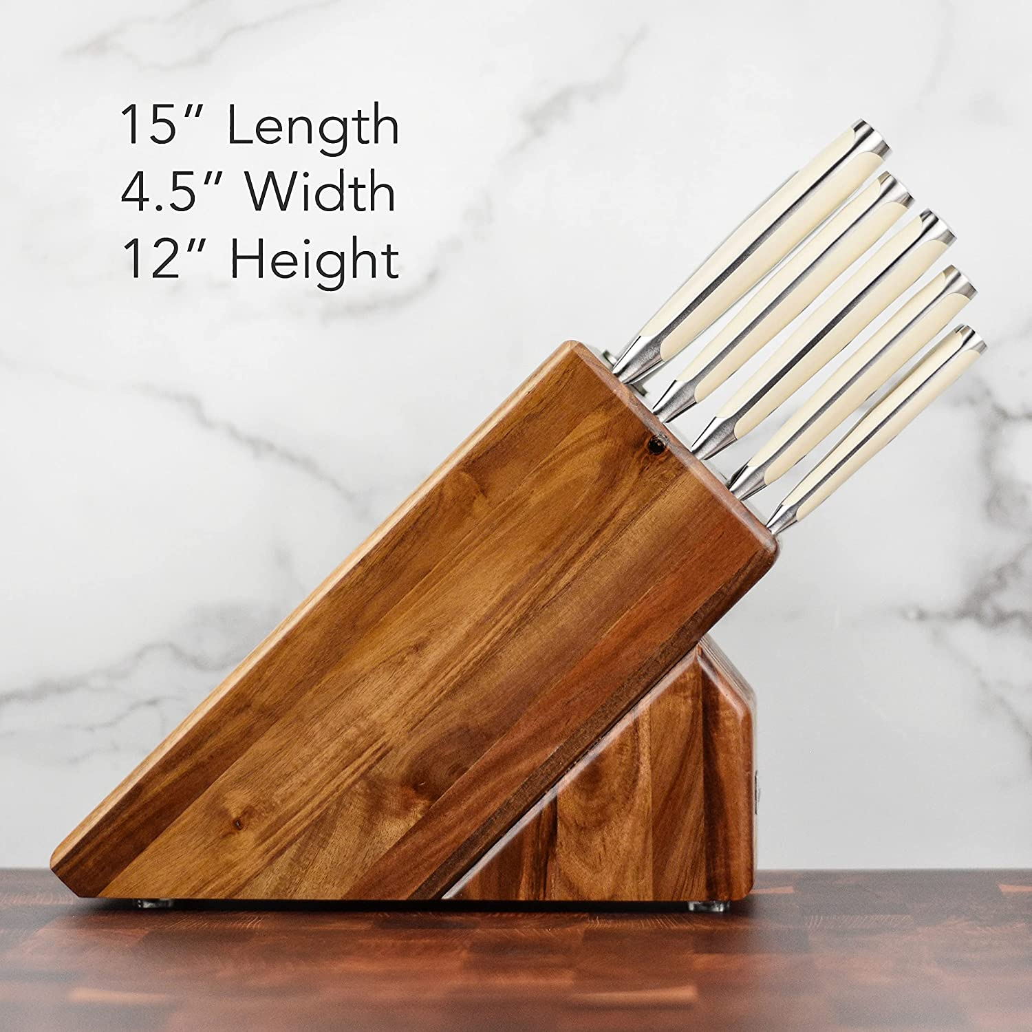 Wusthof Classic Ikon Creme 10 Piece Knife Set with Acacia Block