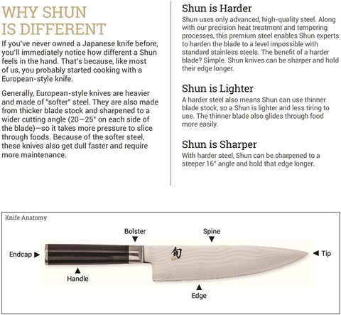 Image of Shun Premier Kiritsuke Kitchen Knife, 8 Inch, Handcrafted in Japan, TDM0771, Silver