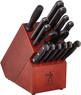 HENCKELS Solution Kitchen Knife Set with Block, 15-Pc, Black/Stainless Steel