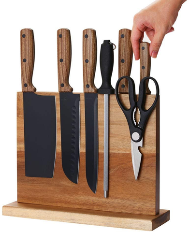 Image of Home Kitchen Magnetic Knife Block Holder Rack Magnetic Stands with Strong Enhanced Magnets Multifunctional Storage Knife Holder