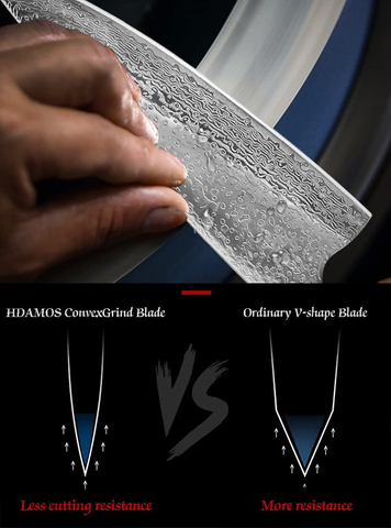 Image of HIDAMOS Professional Damascus Chef Knife Super Sharp Kitchen Knives 73-Layer VG-10 Steel Japanese Sushi Knife for Meat/Vegetable with Sheath