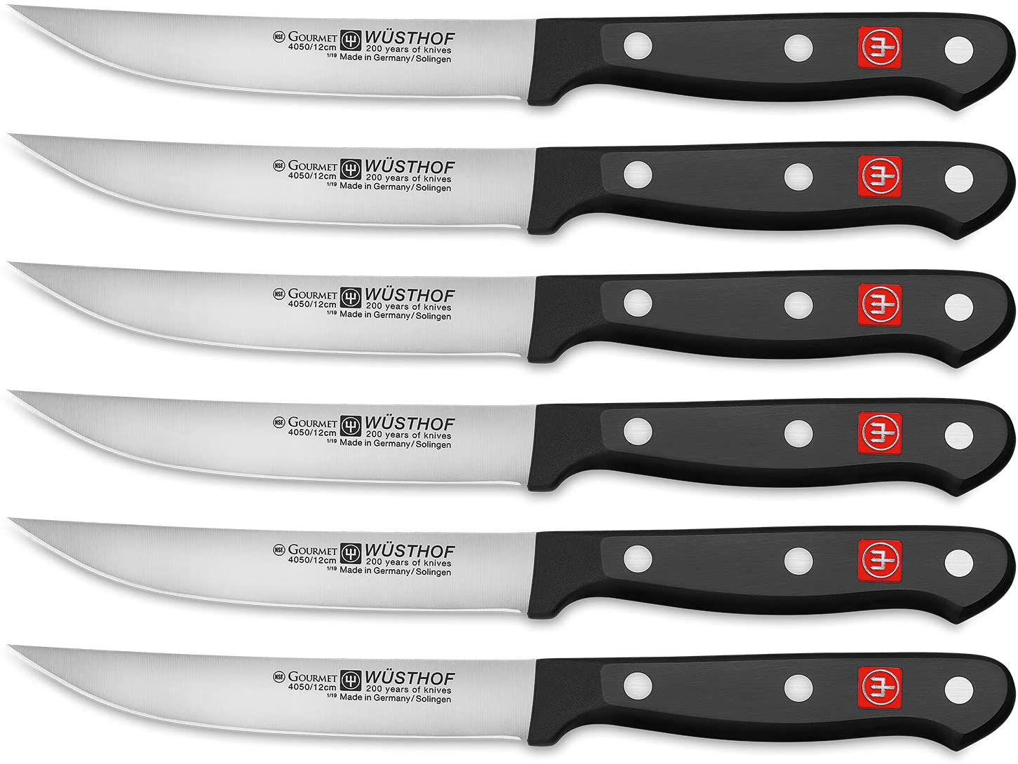 Wusthof Gourmet Six 6-Piece German Precise Laser Cut High Carbon Stainless Steel Kitchen Steak Knife Set – Model 9728