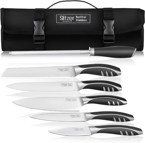 Image of Slitzer Germany 7-Piece Chef'S Knife Set, Ergonomically Designed, Professional Grade Chef Knives, Great Addition to Any Kitchen