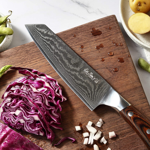 Image of Latim'S Professional Chef Knife 8 Inch，Damascus Kitchen Knives Made of Japanese VG-10 Stainless Steel with Unique Pattern，Ultra Sharp Blade and Ergonomic Handle