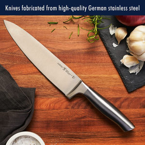 HENCKELS Graphite 13-Pc Self Sharpening Knife Set with Block, Kitchen Knife Sharpener, Chef Knife, Steak Knife, Black, Stainless Steel