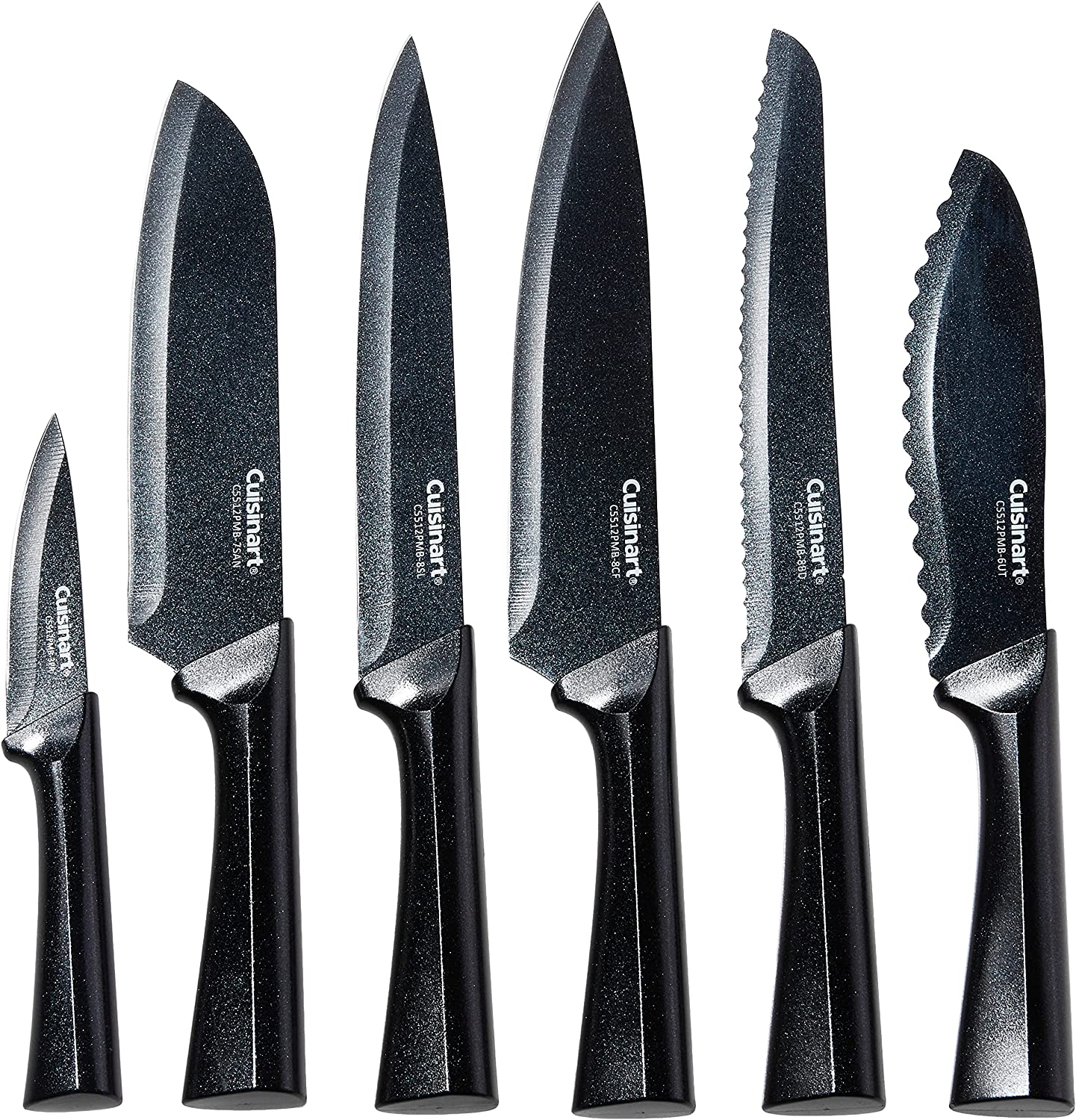 Cuisinart C55-12PMB Advantage 12 Piece Metallic Knife Set with Blade Guards, Black