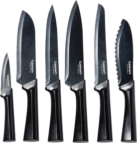 Cuisinart C55-12PMB Advantage 12 Piece Metallic Knife Set with Blade Guards, Black