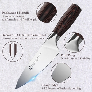 TUO Chef Knife 6 Inch - Professional Kitchen Cooking Knife Japanese Gyuto Knives Vegetable Meat and Fruit - German HC Stainless Steel - Ergonomic Pakkawood Handle - Osprey Series with Gift Box