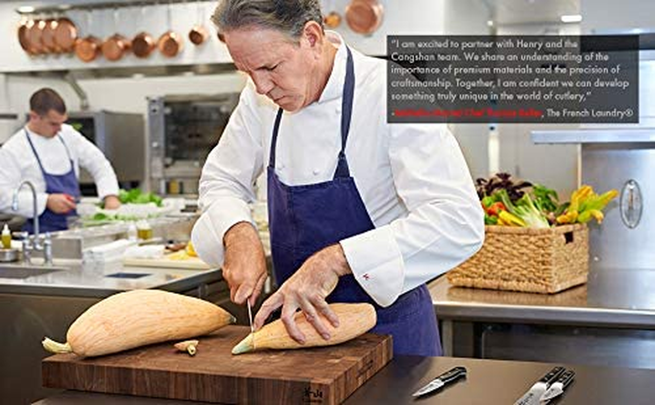 Cangshan TC Series 1021455 Swedish Sandvik 14C28N Steel Forged 17-Piece Knife Block Set, Walnut