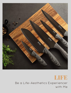 EUNA Kitchen Knife Set with Multiple Sizes, [Ultra-Sharp] Japanese Knives with Sheaths and Gift Box, Chef Knife Set for Professional Multipurpose Cooking with Ergonomic Handle (5PCS)