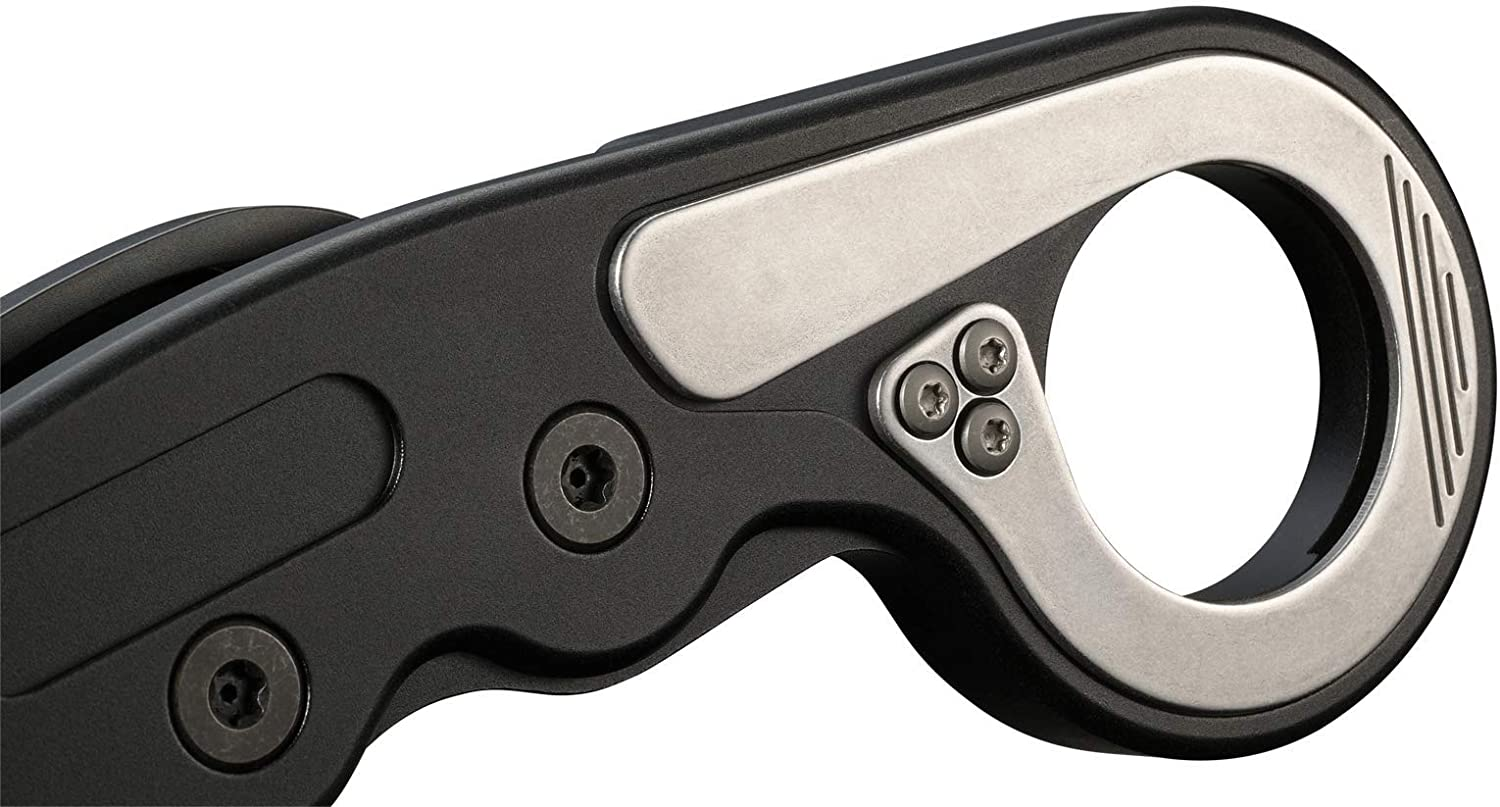 CRKT Provoke First Responder Folding Pocket Knife: Morphing Karambit, D2 Blade Steel, Kinematic Pivot Action, Integrated Safety Lock, Low Profile Pocket Clip, Glass Breaker, Sheath 4042