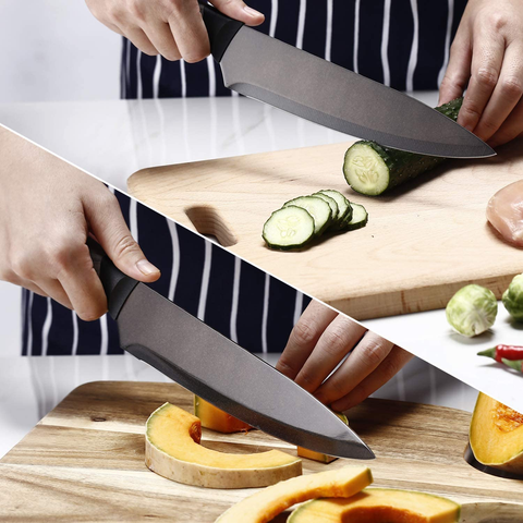 Image of Bravedge Chef Knife, 8 Inch Kitchen Knife with Sheath, High Carbon Stainless Steel Ultra Sharp Cooking Knife with Ergonomic Handle, Well Balanced & Easy to Clean & Dishwasher Safe