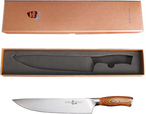 Image of TUO Chef Knife, Pro 10 Inch Chef S Knife, German High Carbon Stainless Steel Anti-Rust Kitchen Knives, Ergonomic Handle Fiery Phoenix Series Cutlery