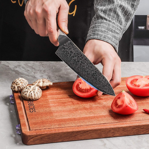 Image of Sancook Chef Knife 8 Inch Kitchen Knife Sharp Professional Knife ,Chefs Knife Chopping Knife German High Carbon Stainless Steel 4116 Knives with Ergonomic Handle-Chef Gifts for Men Damascus Pattern