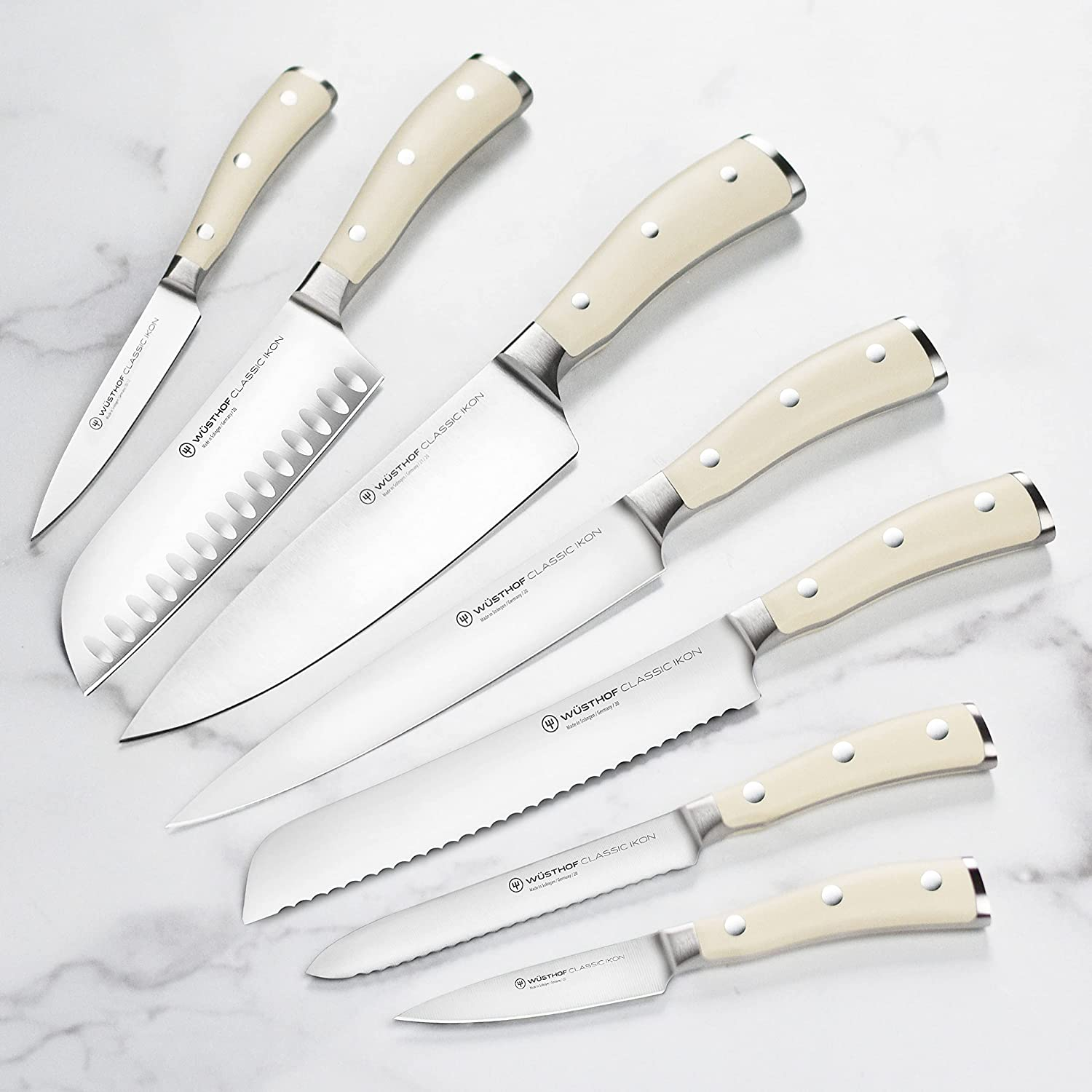 Wusthof Classic Ikon Creme 10 Piece Knife Set with Acacia Block