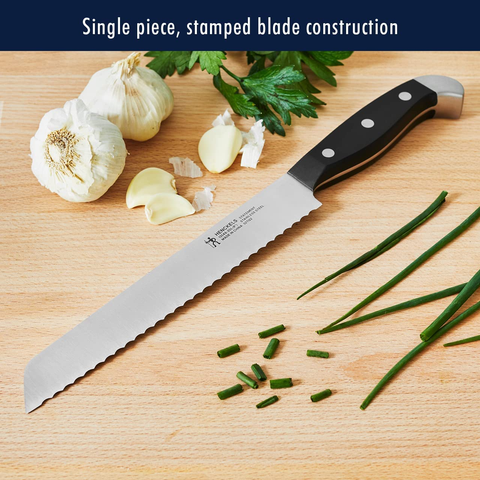 Image of HENCKELS Statement 12-Pc Kitchen Knife Set with Block, Chef’S Knife, Steak Knife Set, Bread Knife, Kitchen Knife Sharpener, Light Brown