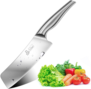 DDF Iohef Nakiri Kitchen Knife, Chef'S Knife in Stainless Steel Professional Cooking Knife, Antiseptic Non-Slip Ultra Sharp Knife with Ergonomic Handle Ideal for Kitchen & Restaurant