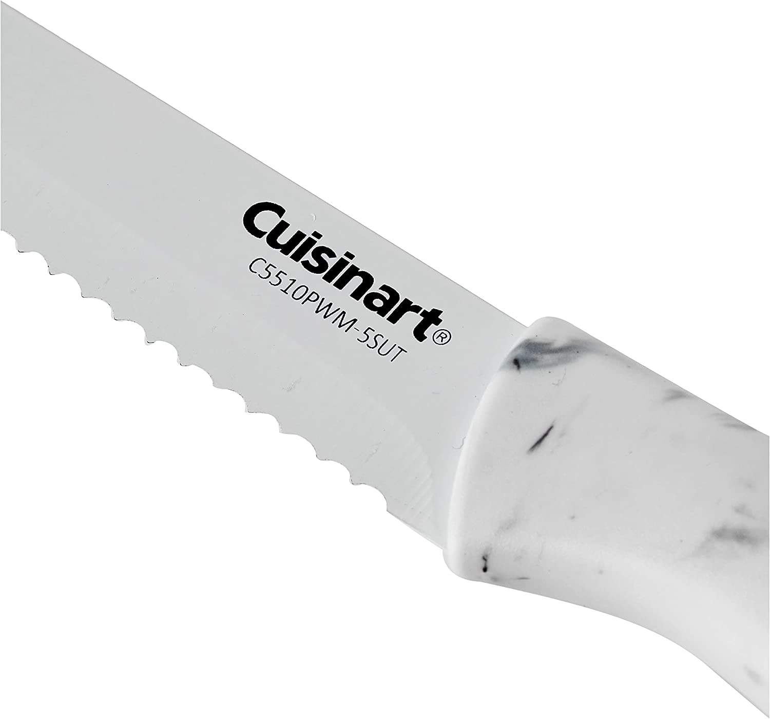 Cuisinart C55-10PWM Advantage Ceramic-Coated Faux Knife Set, 10 PC, Marble