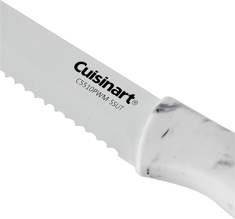 Image of Cuisinart C55-10PWM Advantage Ceramic-Coated Faux Knife Set, 10 PC, Marble