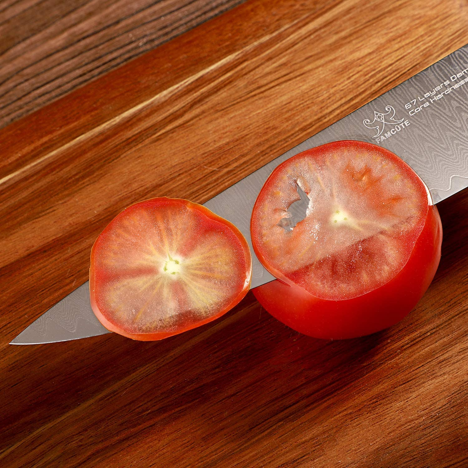 FAMCÜTE 8" Chef'S Knife, Made of 67 Layers Damascus W/Octago Indonesian Ebony Handle Professional Japanese Gyuto Knife Have Razor Sharp and Superb Edge Retention