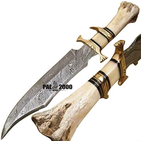 Image of Knives - Custom Handmade Inch Knife - Hand Forged Damascus Steel Knife - Knife with Sheath - (9871)
