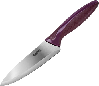 Zyliss - 31380 ZYLISS Utility Paring Kitchen Knife with Sheath Cover, 5.5-Inch Stainless Steel Blade, Purple