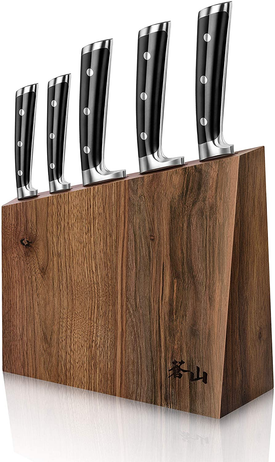 Cangshan TS Series 1024876 Swedish Sandvik 14C28N Steel Forged 6-Piece Knife Block Set, Walnut