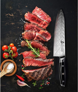 TUO Chef Knife - Kitchen Knives 8-Inch High Carbon Stainless Steel - Pro Chef S Vegetable Meat Knife with G10 Full Tang Handle - Black Hawk-S Series Knives Including Gift Box