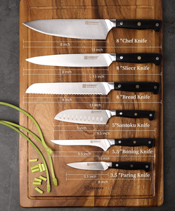 KEEMAKE Knives Set for Kitchen Chef Knife Set Sharp Cooking Knives without Block German High Carbon Stainless Steel Professional Wood Handle Cutting Knives 6 Piece