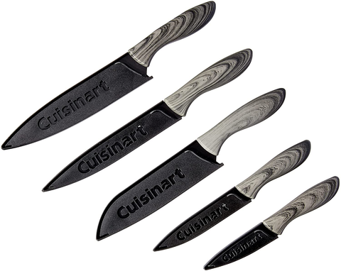 Image of Cuisinart C55-10PBW 10Pc Ceramic Coated Knife Set-Faux Wood, One Size