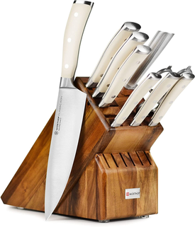 Wusthof Classic Ikon Creme 10 Piece Knife Set with Acacia Block