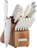 Sabatier Forged Triple Rivet Knife Block Set, 15-Piece, White