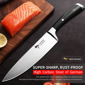 MAD SHARK Chef Knife 8 Inch, Professional Sharp Kitchen Knife, High Carbon German Stainless Steel Chef'S Knives for Cooking, Chopping Knife with Ergonomic Handle and Gift Box for Family & Restaurant