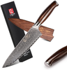 YARENH Damascus Chef Knife 8 Inch with Sheath - Professional Kitchen Knife - 73 Layers Japanese Damascus High Carbon Steel - Full Tang Dalbergia Wood Handle - FYW Series