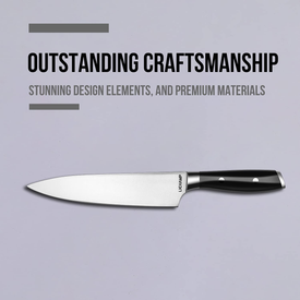 Lichamp Chef Knife, 8 Inches Chefs Knife with Professional Forged Stainless Steel Blade and Riveted Handle