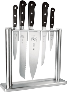 Mercer Culinary M23500 Renaissance 6-Piece Forged Knife Block Set, Tempered Glass Block