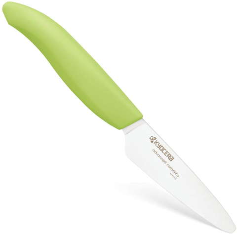 Image of Kyocera Advanced Ceramic Revolution Series 3-Inch Paring Knife, Green Handle, White Blade