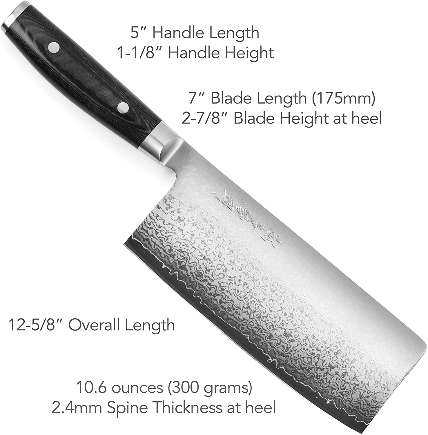Yaxell Ran plus 7" Chinese Chef'S Knife - Made in Japan - 67 Layers VG10 Damascus