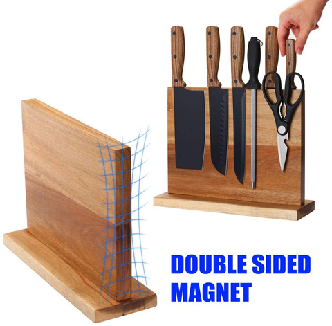 Image of Home Kitchen Magnetic Knife Block Holder Rack Magnetic Stands with Strong Enhanced Magnets Multifunctional Storage Knife Holder