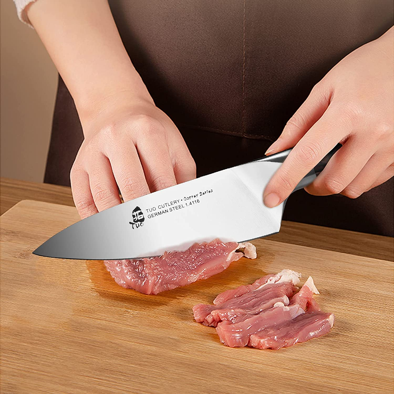 TUO Chef Knife 6 Inch - Professional Kitchen Cooking Knife Japanese Gyuto Knives Vegetable Meat and Fruit - German HC Stainless Steel - Ergonomic Pakkawood Handle - Osprey Series with Gift Box