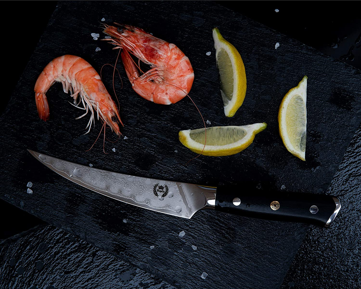 Boning / Fillet Knife: Professional Japanese 6 Inch Razor Sharp AUS10 Premium High Carbon 67 Layer Damascus Stainless Super Steel Full Tang Chef’S Knives W/ G-10 Handle by Regalia Knives