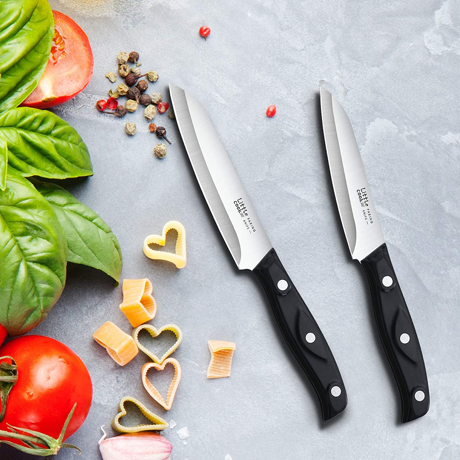 2PCS Paring Knife - Little Cook Paring Knife Set - Ultra Sharp Kitchen Knife - Fruit Knife - German Stainless Steel - ABS Handle