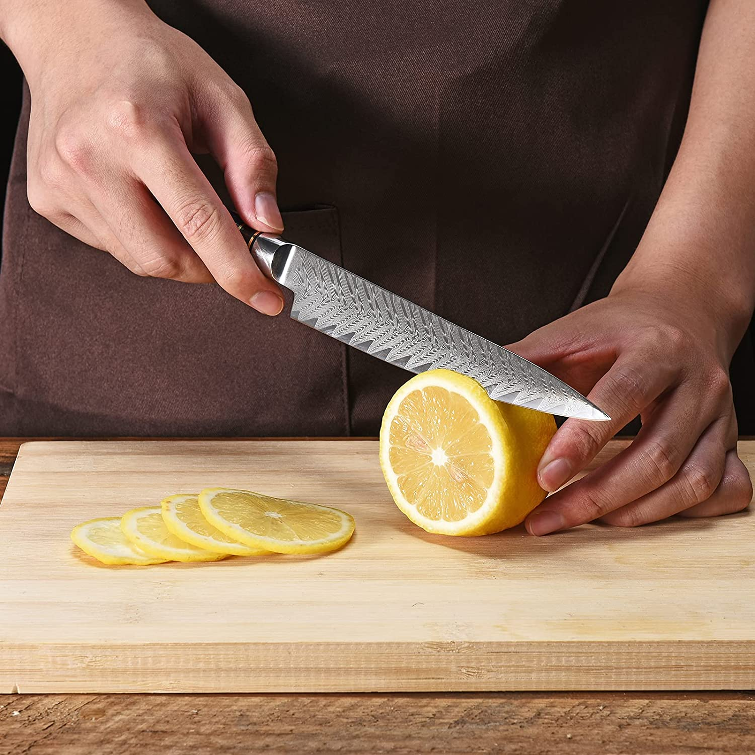 WEKIT Chef Knife 6 Inch Damascus Chefs Knife Japanese VG10 Kitchen Knife Sharpest 67-Layer High Carbon Stainless Steel Knife, Pro Cooking Knife, Meat Cutting Gyuto Chef Knife with Sheath