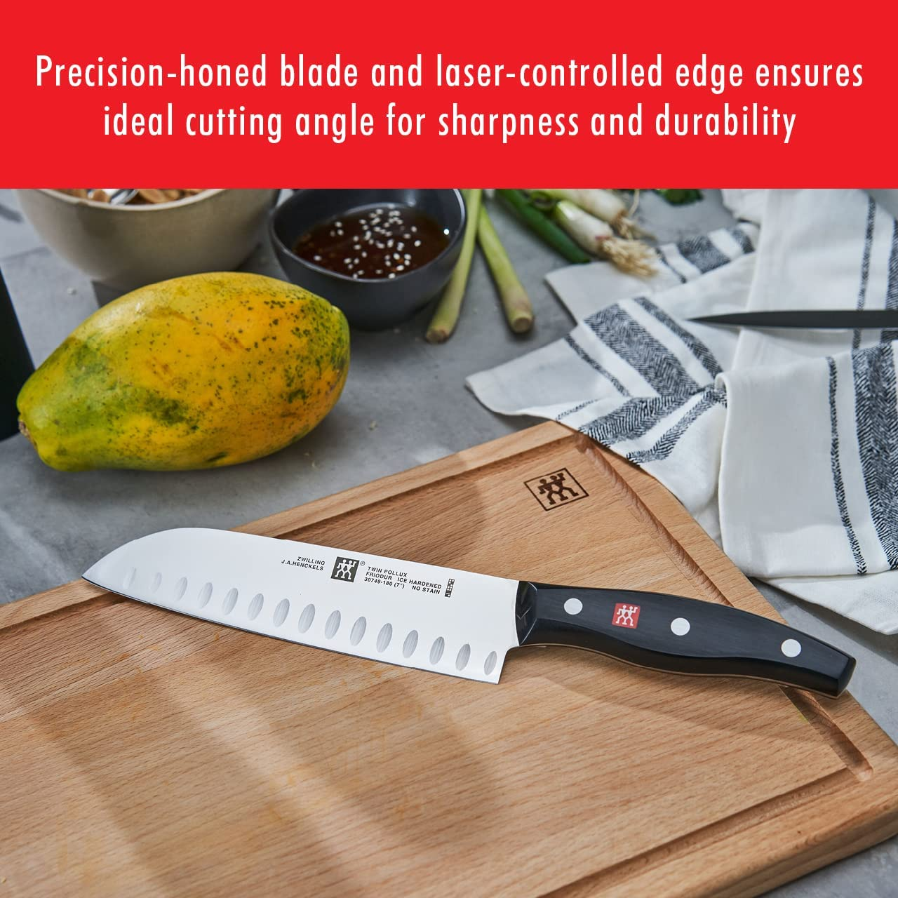 ZWILLING Twin Signature 19-Pc Kitchen Knife Set with Block, Chef Knife, Professional Chef Knife Set, German Knife Set Light Brown