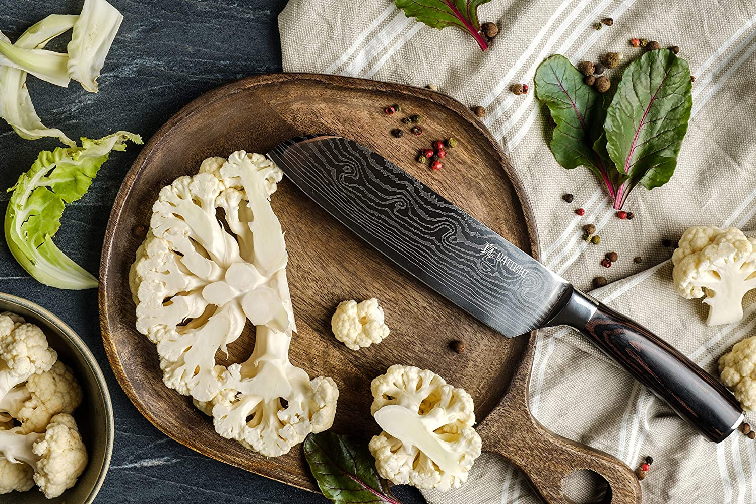 Yatoshi 7 Knife Set - Pro Kitchen Knife Set Ultra Sharp High Carbon Stainless Steel with Ergonomic Handle