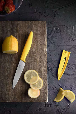 Image of Paring Knife, Vituer 8PCS Paring Knives (4 Knives and 4 Knife Cover), 4 Inch Peeling Knife, Fruit and Vegetable Knife, Ultra Sharp Kitchen Knives, German Steel, PP Plastic Handle